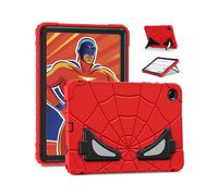 (Red Black, Tab A8 10.5 2021) Heavy Duty Super Hero Kids Safe Silicone TPU PC Ha