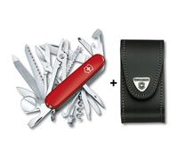 (red/black) Victorinox SWISS CHAMP Swiss army knife bundle pack - with free Victorinox pouch