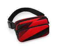 Red Black Waist Bag Fashion Fanny Bag with Adjustable Strap for Outdoor Workout Cycling Unisex, white, 20x13cm, Waist Bag
