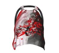 Red Black White Abstract Baby Car Seat Canopy Cover, Multi Use Breathable Nursing Breastfeeding Covers for Mom Soft Stroller Sun Shade Newborn Shower Gift