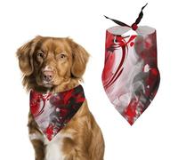 Red Black White Abstract Dog Bandana, Soft Breathable Pet Scarf, Personalized Dog Bib Kerchief for Small Medium Large Dogs Cats, Exquisite Pet Neckerchief for Daily Wear, Travel, Party