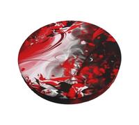 Red Black White Abstract Stool Covers 14 inch Round Bar Stool Cover Stretch Seat Cushion Cover Soft Velvet Barstool Slipcovers Washable Chair Covers for Bar, Kitchen, Dining Room