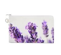 Red Black White Abstract Wallet for Men Women Canvas Coin Purse Zippered Change Holder with Secure Closure, Lavender Flower, One Size, Lavender Flower