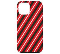 Red Black White Diagonal Lines Geometric Stripes Case for iPhone 12 mini