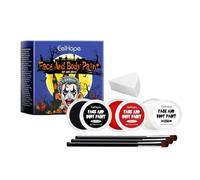 Red Black White Face & Body Paint Set - Professional Corpse Cosplay SFX Makeup Kit for Halloween, Skeleton, Skull , Clown, Vampire, Zombie, Full Coverage Skin Paints for Adults (Mixed Color, 60g)