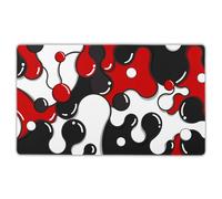 Red Black White Mouse Pad XL Large Cool Geometric Japanese Extended Desk Mat 60X35 cm Non-Slip Rubber Base Stitched Edge Large XL Mousepad for Desk Gaming Laptop Desktop,24x14 Inch