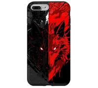 Red Black Wolf Split Dark Aesthetic Graphic Design Case for iPhone 7 Plus/8 Plus