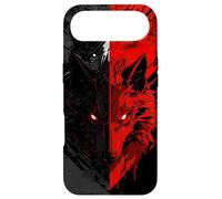 Red Black Wolf Split Dark Aesthetic Graphic Design Case for iPhone Air