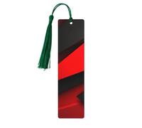 Red Black Wooden Bookmark 5pcs for Book Lovers,DIY Wood Craft Bookmarks with Colorful Tassels Wooden Gift Tags Labels OrnamentsUnusual Gift for Men Women