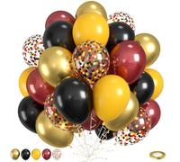 Red Black Yellow Balloons, 60pcs Black Burgundy Gold Balloons, Maroon Yellow Balloon Red Black Gold Confetti Balloon For Birthday Baby Shower Magical Theme Party Wedding Graduation Bachelorette