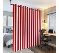 Red Blackout Curtains W 46" x L 54" 2 Panels, Soft Thermal insulation and energy Simple Stylish Classic Stripes printed curtains Suitable for bedroom Children's Room and living room