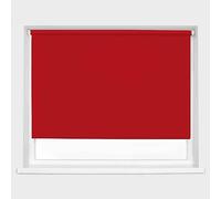 Red Blackout Roller Blind Metal Fittings Trimmable UV Protection Thermal Properties Premium Fabric Home Office Bedroom Kids Room Child Safe Easy Fit 180cm Width x 160cm Drop