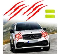 Red Blood Claw Marks Headlight Decal, Cool Car Sticker Stripes Scratch Decal with Safety Warning Reflective Stickers, Waterproof Vinyl Decal Car Modified Decoration for Sports Cars SUV Motorcycles