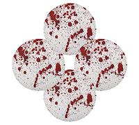 Red Blood Ink Splatter Spots Stains Isolated on White Set of 1 Table Placemat, Non-Slip Place Mats Protector Washable Plate Mat Holder, 15.4 Inches Round Desk Pad for Kitchen Dining