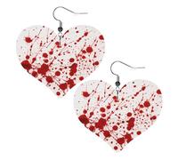 Red Blood Leather Earring Fashion Leather Earrings Printed Earring For Mother'S Day Beach