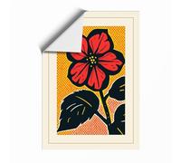 Red Bloom Bold Botanical Unframed Wall Art Print A1 (84.1×59.4cm), Wall Decor for Living Room, Bedroom, Office & Home, Art Gift