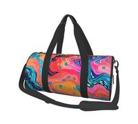 red Blue Abstract Print Travel Duffel Bag, Lightweight Sports Gym Bag with Shoulder Straps for Women Men Teen ravel Business Trip