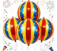 Red Blue and Yellow Circus Balloons, 22 Inches Colorful Carnival Foil Balloons Red snd Blue Carnival Theme Party Decorations as Circus Amazing Party Favors for Kids Birthday Celebrations Festivities