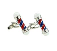 Red & Blue Barbers Pole Cufflinks Presented in a Box