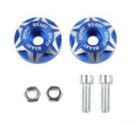 Red Blue Black Licence Plate Bolts 2-Pack CNC Machined(blue) | Anodized finish, anti-rust, oxidation resistant, fits 6mm holes, red blue black options