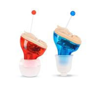 (Red + Blue) Digital Invisible Mini Hearing Aids Sound Amplifier Intelligent Noise Reduction