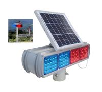 Red & Blue Double-Sided Solar Strobe Warning Lights,Solar Roadblock Signal Light,Solar Strobe Light Red and Blue Double-Sided Security Alarm Lights,160 Leds,for Construction Sites,Tunnels,and Bridges