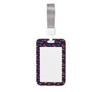 Red Blue Fire Sports Car Print Badge Holder with Lanyard, Hard Plastic Vertical Name ID Card Badge Holders