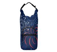 Red Blue Firework 4th July Water Bottle Waist Pack Water Bottle Carrier for Walking 20/24/32/40oz Cross Body Water Bottle Holder, Red Blue Firework, One Size, Claasic