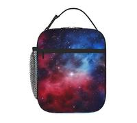 Red Blue Galaxy Lunch Bag For Women Print Insulated Lunch Box With Side Pocket Lunch Tote Bags For Work Picnic