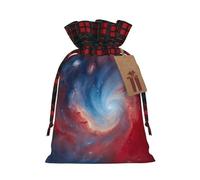 Red Blue Galaxy Print Gift Reusable Bags Festive Drawstring Pouches Birthday Wedding Family Gatherings