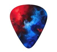 Red blue galaxy print Guitar Picks 12 Pack Assorted Thickness for Guitar,ukulele,0.46/0.71/0.96mm