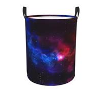Red Blue Galaxy Print Large Collapsible Laundry Baskets With Handles Laundry Hamper Clothes Storage Basket