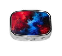 Red Blue Galaxy Print Pill Box Portable Pill Case Holde Organizer for Purse Pocket Travel Gifts