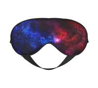 Red Blue Galaxy Print Sleep Mask Silk Eye Cover Soft Satin Blindfold Elastic Strap Night Eyeshade Travel Nap for Women Men