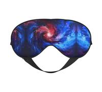 Red Blue Galaxy Print Soft Eye Mask - Comfortable Sleep, Elastic Nighttime Shade, Eye Covers for Travel, Meditation