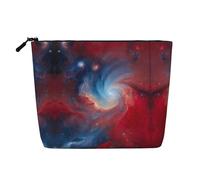 Red Blue Galaxy Print Travel Makeup Toiletry Bag for Women Large Capacity Cosmetic Bags Organizer Train Cases