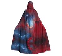 Red Blue Galaxy Print Unisex Adult Hooded Comfortable Cloak Cosplay Costume Halloween Christmas Carnival