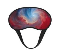 Red Blue Galaxy Print Unisex Washable Eye Mask Sleeping Light-Blocking Cover for Home Hotel Camping