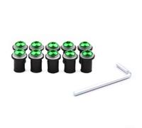 Red Blue Gold Windshield Screws M5 for Honda | M5x15mm size, fits most sportbikes, rust-proof aluminum, vibrant anodized colors, easy install(Green)