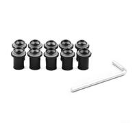 Red Blue Gold Windshield Screws M5 for Honda | M5x15mm size, fits most sportbikes, rust-proof aluminum, vibrant anodized colors, easy install(Black)