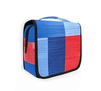 Red Blue Irregular Texture Cosmetic Bags with hanging hook Large Makeup Bags For Women Vertical Free-Standing