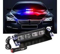 Red Blue LED Emergency Strobe Light,Interior Windshield Safety Warning Police Lights w/Suction Cups,Dash Emergency Flashing Light,for Car,Police Law Enforcement,Firefighter Vehicle