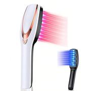 Red Blue Light Hair Comb with Vibration Function, USB Rechargeable Hair Care Device for Scalp Massage, Portable Hair Therapy Tool Suitable for Men & Women A3