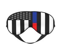 Red Blue Line American Flag 4 Red Blue Line American Flag Sleep Masks Adjustable Strap Soft Eye Mask for Women Men Travel Work Home