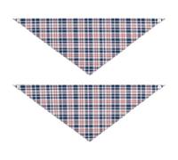 Red Blue Lines Simple Dog Grooming Bandanas Bulk Unique Shape Adjustable Fit Pet Scarf for Boy and Girl Cute Pet Accessories for Dogs Cats 2 Pack