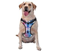 Red Blue Mixed Color Wolf Head Dog Harness For Small, Medium, And Large Dogs – Reflective Straps, Adjustable Fit With Quick-Release Buckles
