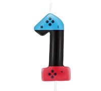 Red Blue Number 1 Birthday Candles,1st Video Game Controller Birthday Cake Topper Decorations,Gamepad Cake Supplies for Boys Girls Party Decor Supplies