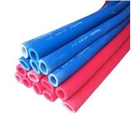 Red/Blue Pipe Insulation Foam Tubing Thick Soft Outer Layer Pipe Insulation Sleeve Inner Diameter Foam Tubing Suitable for Air Conditioning Unit Hot/Cold Water Pipes(Red,34mm*20mm*2m)