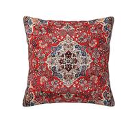 Red Blue Sarouk Persian Carpet Print Pillow Covers Decorative Square Throw Pillowcase 18x18 Inch Couch Cushion Cover for Home Decor Living Room Bedroom College Dorm Bed Car Sofa