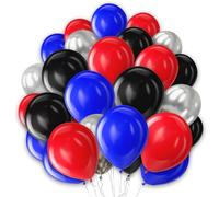 Red Blue Silver Black Balloons 30pcs 5 Inch Pack for Superhero Party Arch Kids Boys Baby Shower Birthday Wedding Decorations